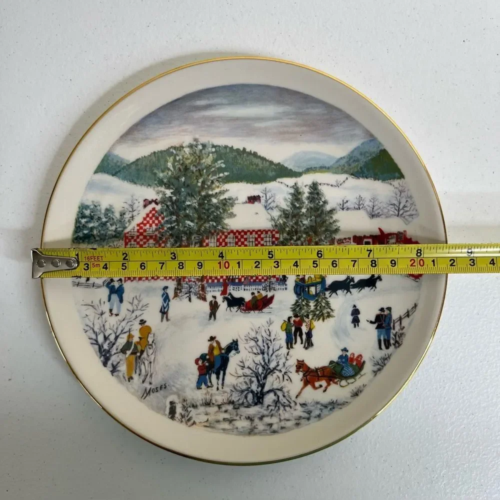 Vintage 70s Ridgewood Fine China Grandma Moses The Old Checkard House In Winter